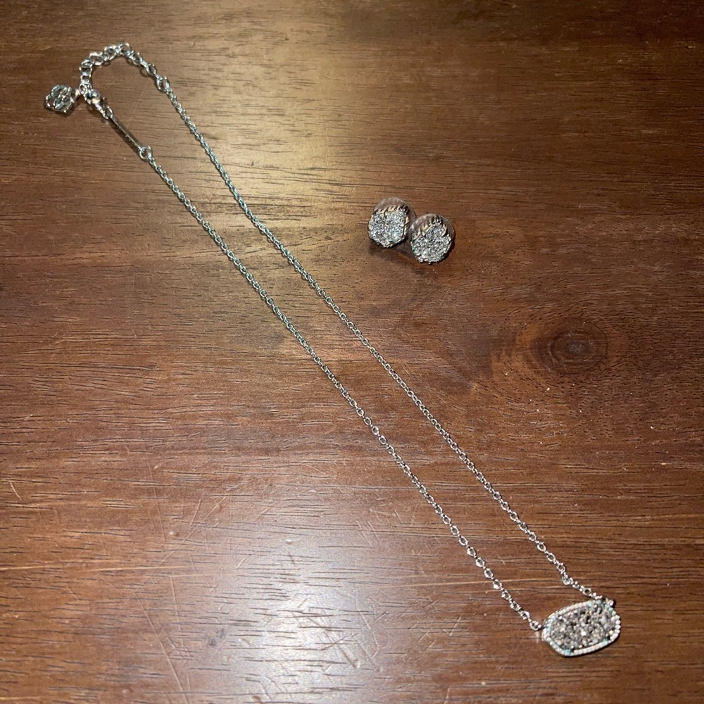 Kendra Scott Tessa and Elisa platinum drusy set